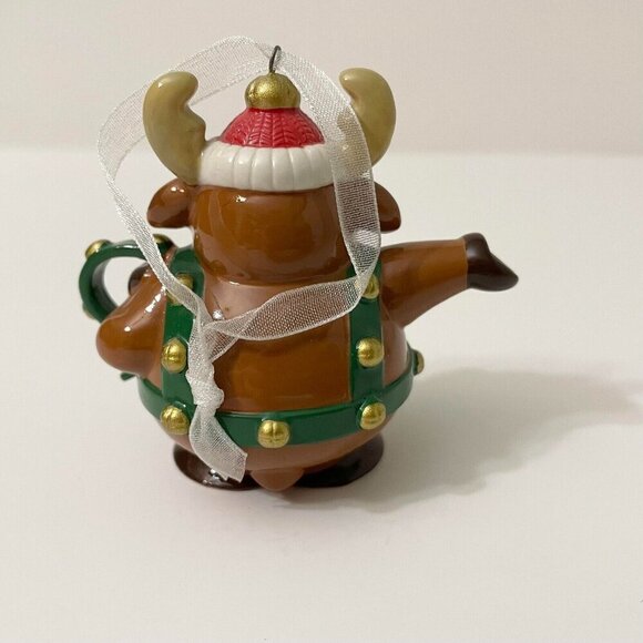 2020 Hallmark Keepsake Christmas Ornaments Tea Time Reindeer and Teapot - Picture 4 of 16